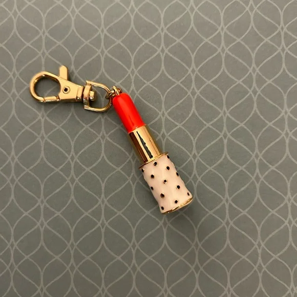 Kate Spade x Target Red and Gold Lipstick Keychain/Bag charm NWOT - Picture 6 of 8